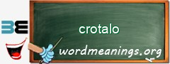 WordMeaning blackboard for crotalo